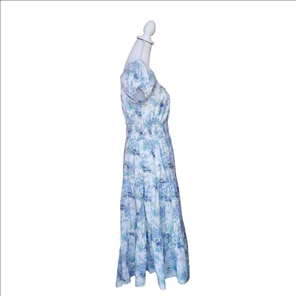 Abercrombie Floral Smocked Midi Dress L